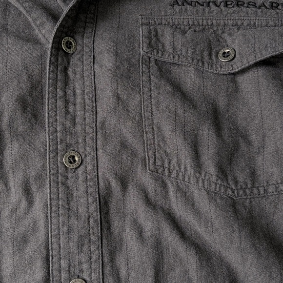 Harley-Davidson Charcoal Gray 110 Anniversary Embroidered Button-Up Shirt - Picture 8 of 11